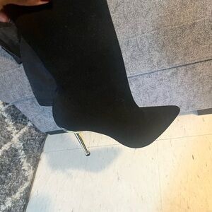 SHEIN Black Pointed Toe Heeled Boots